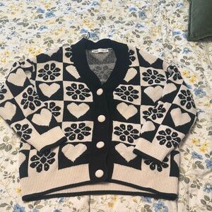 Zara Black and White Patterned Cardigan